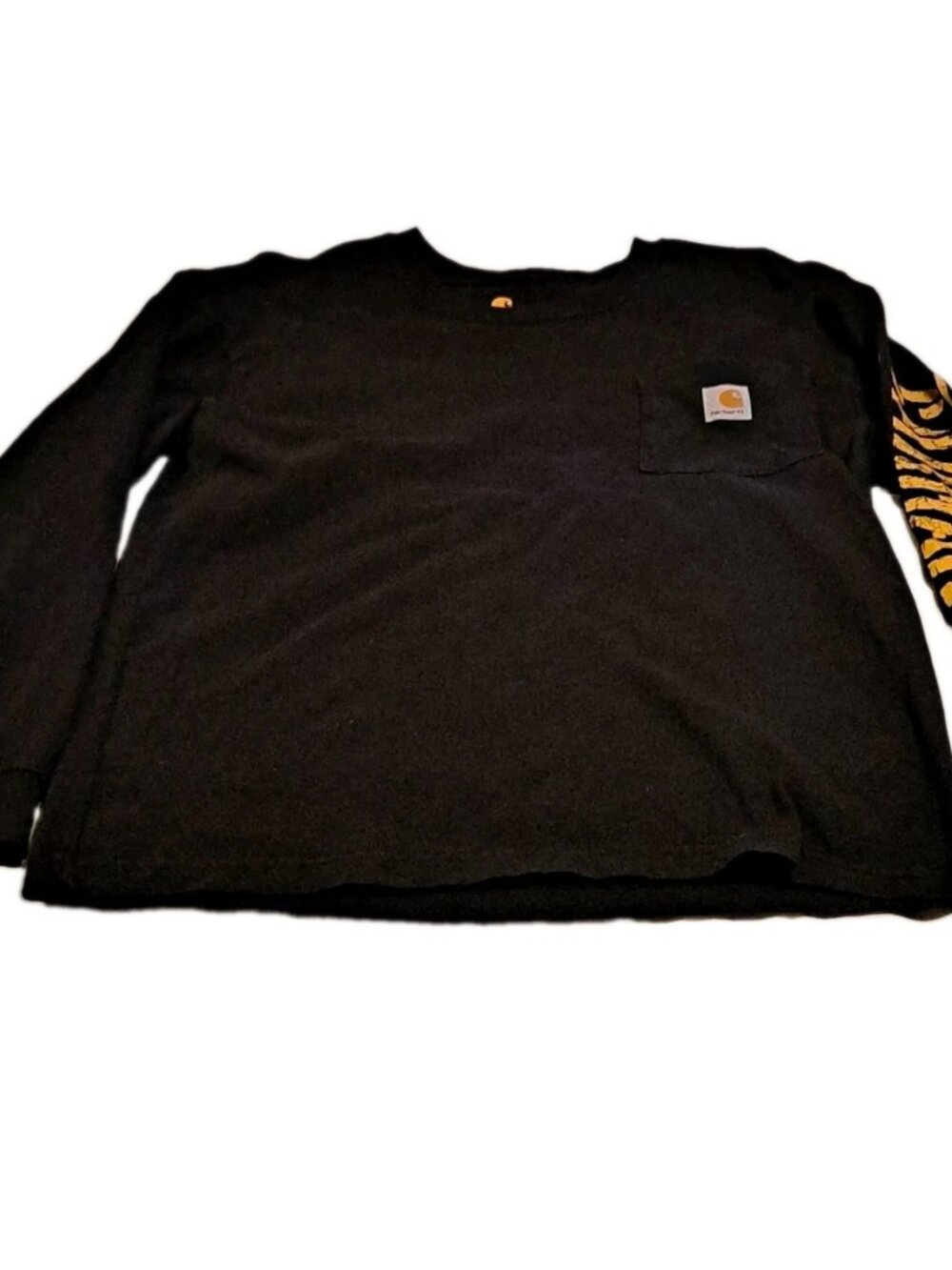 Carhartt Original Fit Men’s Black Long Sleeve Pocket Graphic Crew Neck Tee S